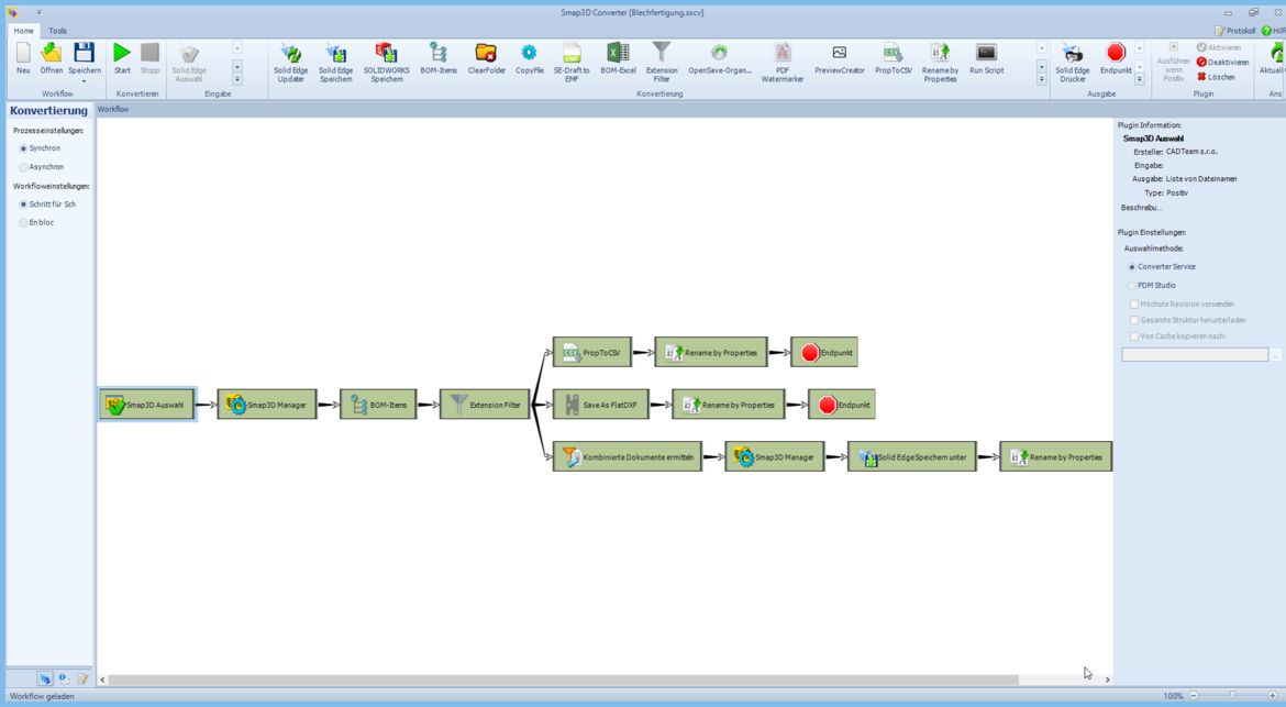 Darstellung eines Prozessablaufs des Automation Client in PDM Studio
