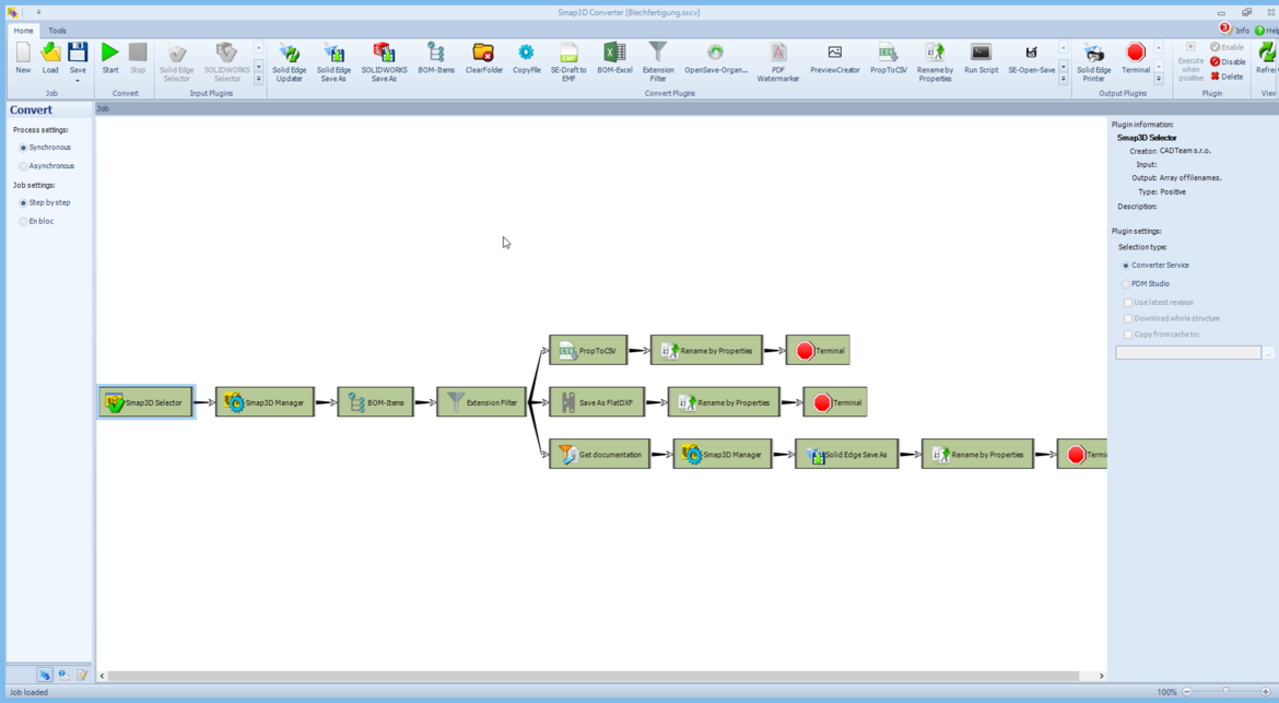 Representation of a process flow of the Automation Client in PDM Studio