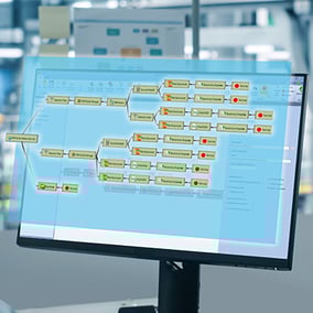 Computerbildschirm zeigt eine Vorschau, wie Sie mit PDM Studio ganz einfach Routineaufgaben ohne Programmierkenntnisse automatisieren können