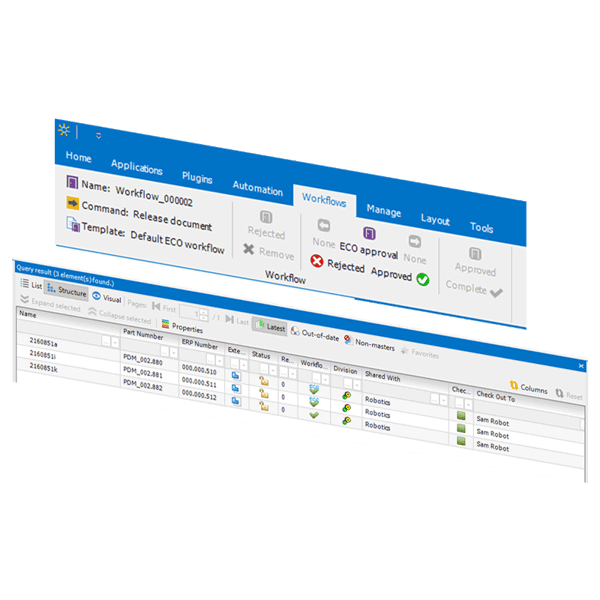 PDM Studio Funktion: Vordefinierte ECR- und ECO-Workflows