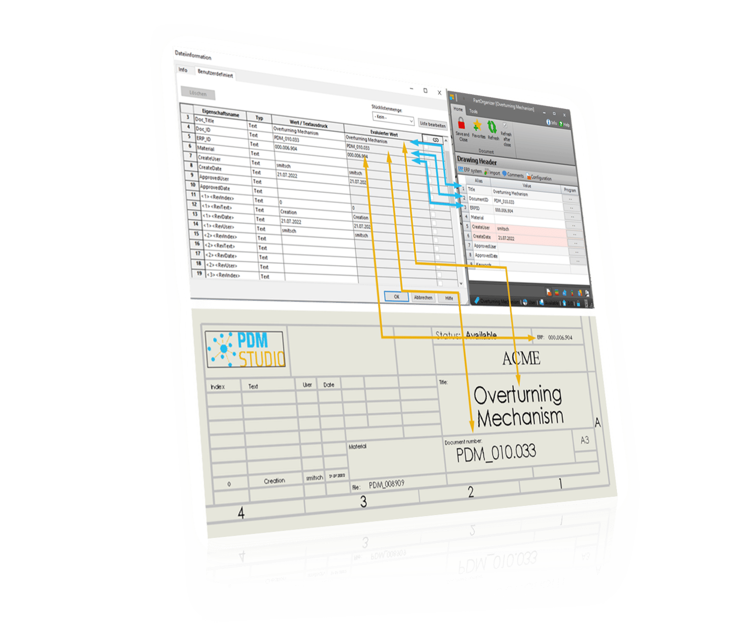PDM Studio - Synchronisierte Informationen mit SOLIDWORKS CAD